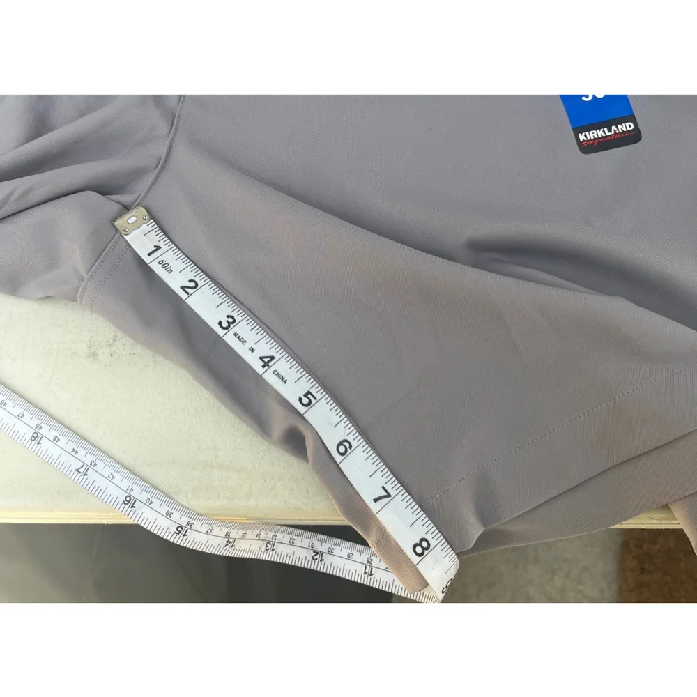 Men's Kirkland Signature Flat Front Shorts Waist 36 Gray NWT